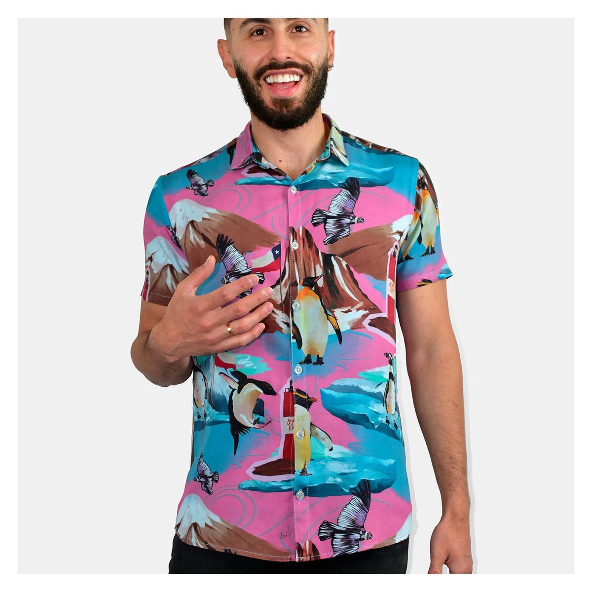 BY DANNY TEJADA - Camisa manga corta By danntejada Magallanes rosa