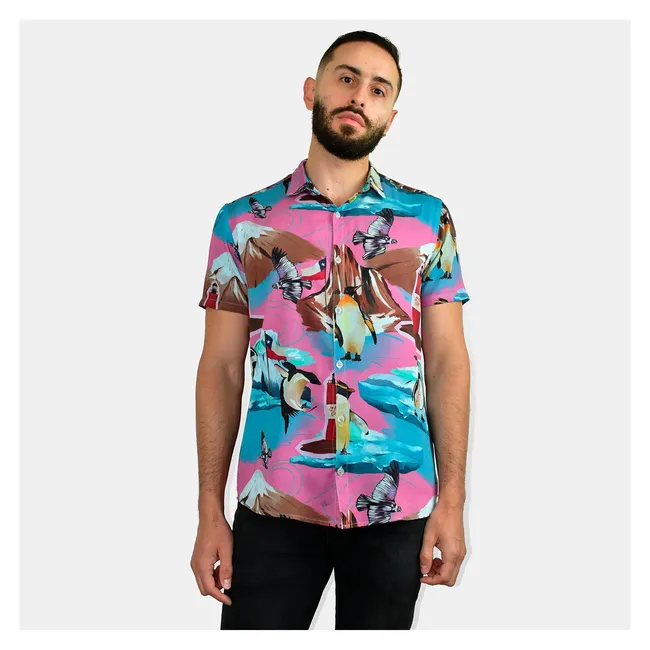 BY DANNY TEJADA - Camisa manga corta By danntejada Magallanes rosa