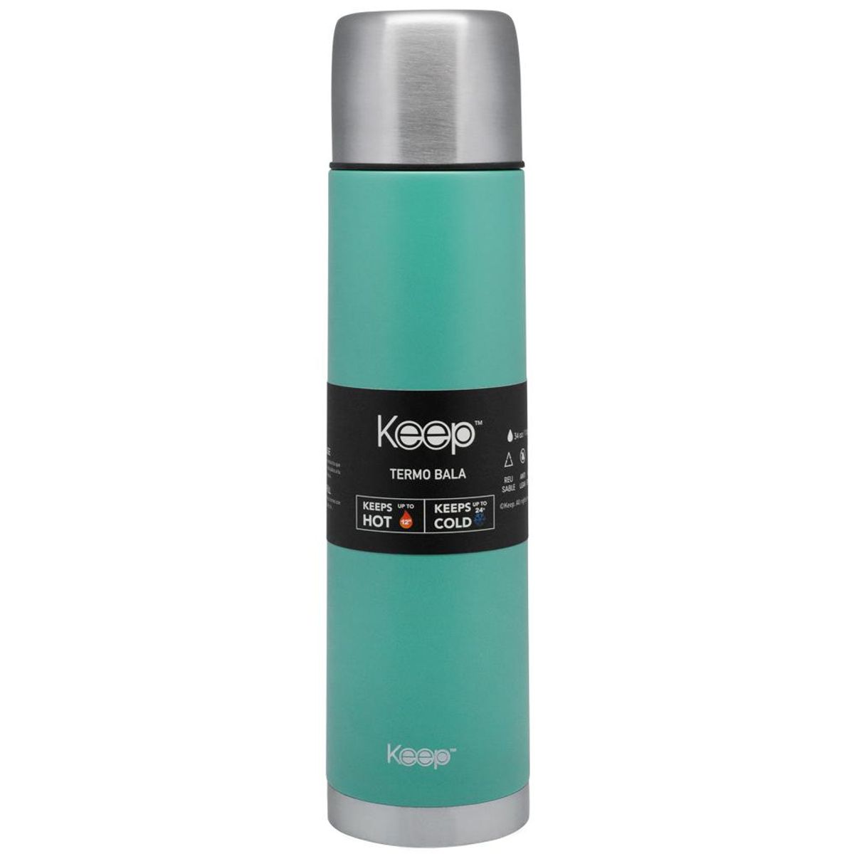 KEEP - Termo Bala 1 Lt Acero Inoxidable Turquesa Keep - Verde