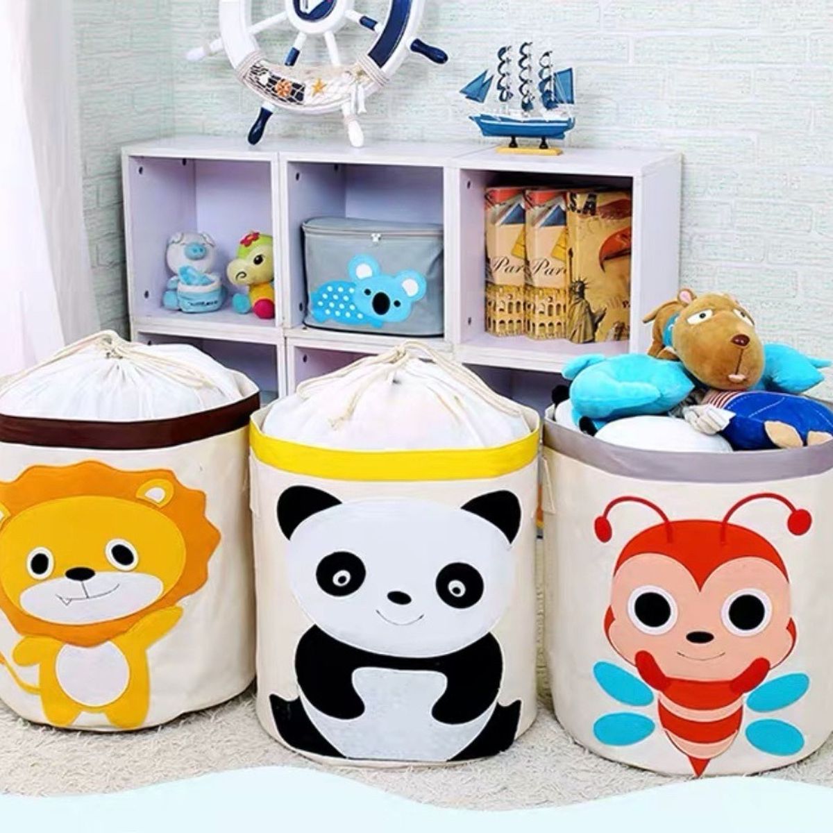 HAOKIDS - Canasto organizador para juguetes o ropa Lona impermeable de León