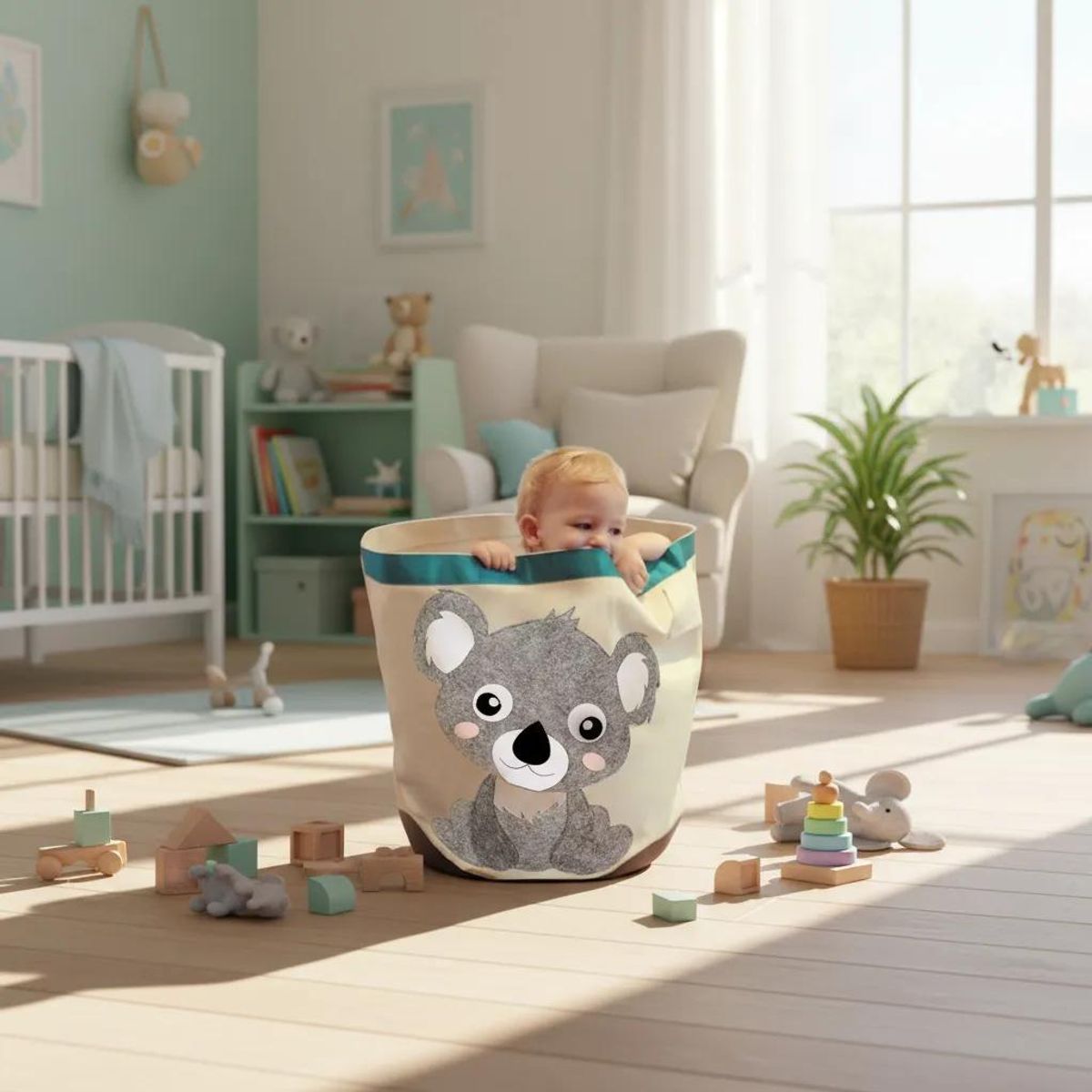 HAOKIDS - Canasto organizador para juguetes o ropa lona impermeable de Koala