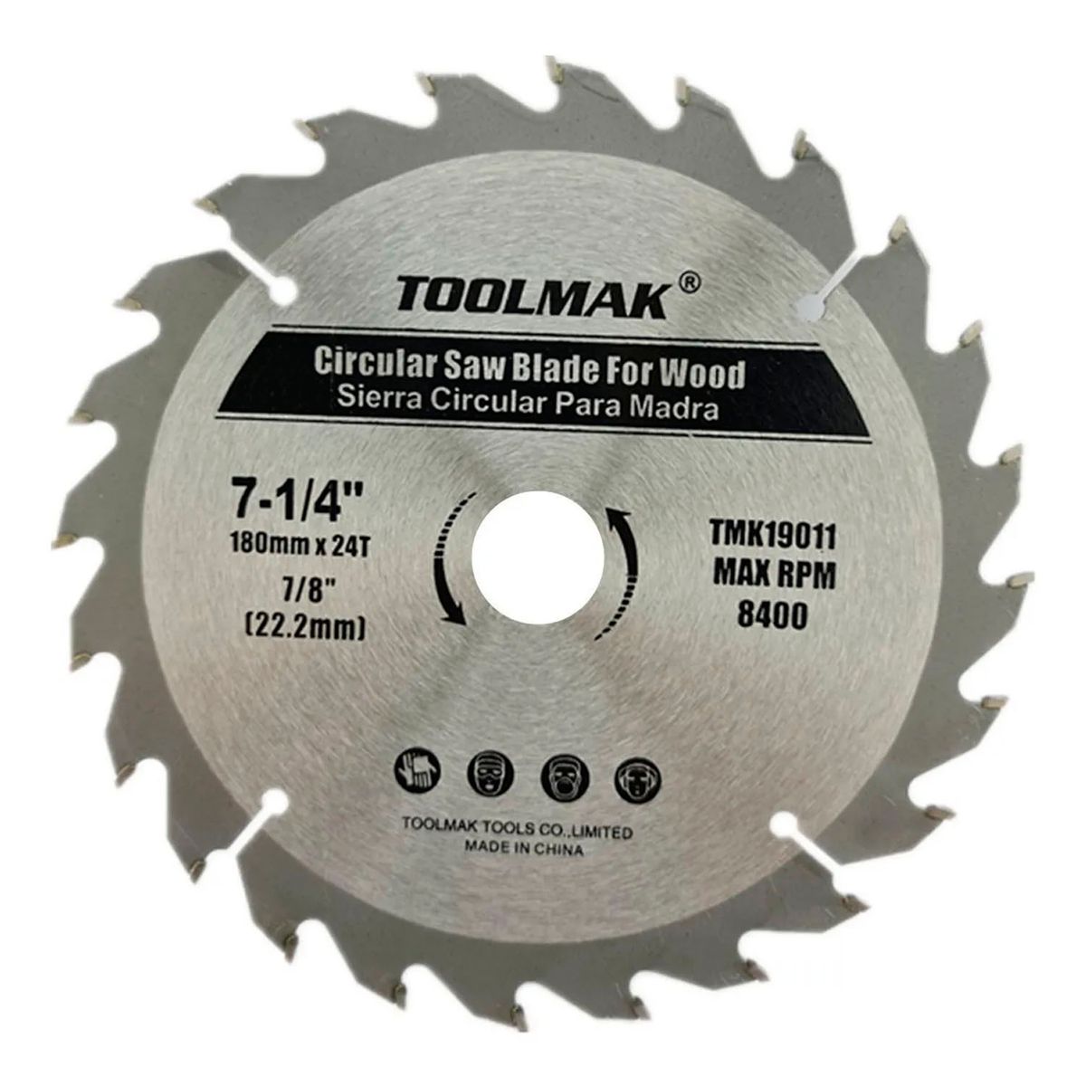 GENERICO - Disco De Sierra Circular 7 1/4 Pulgadas 24 Dientes Toolmak