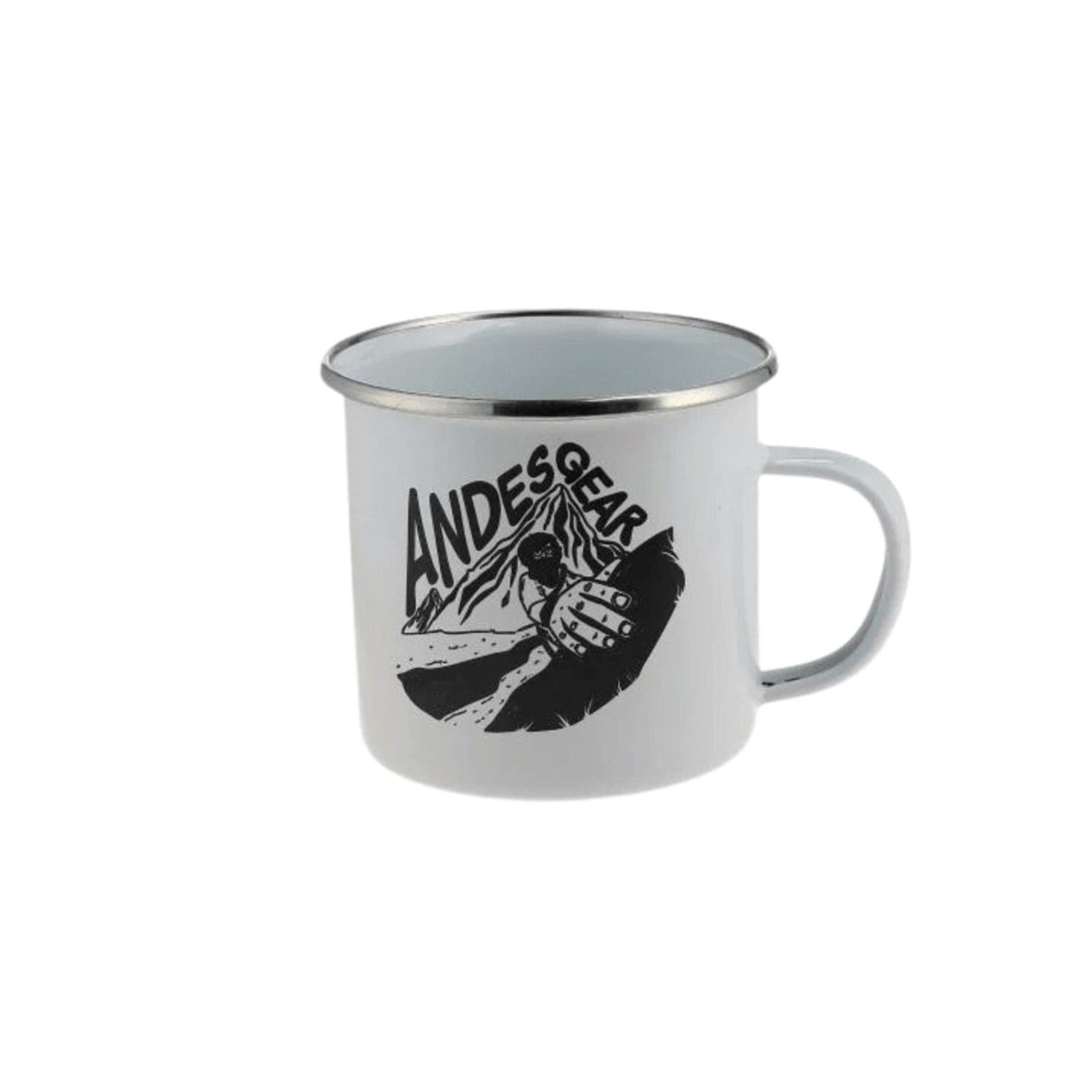 ANDESGEAR - Taza Enamel Volcán Unisex Adulto Blanco
