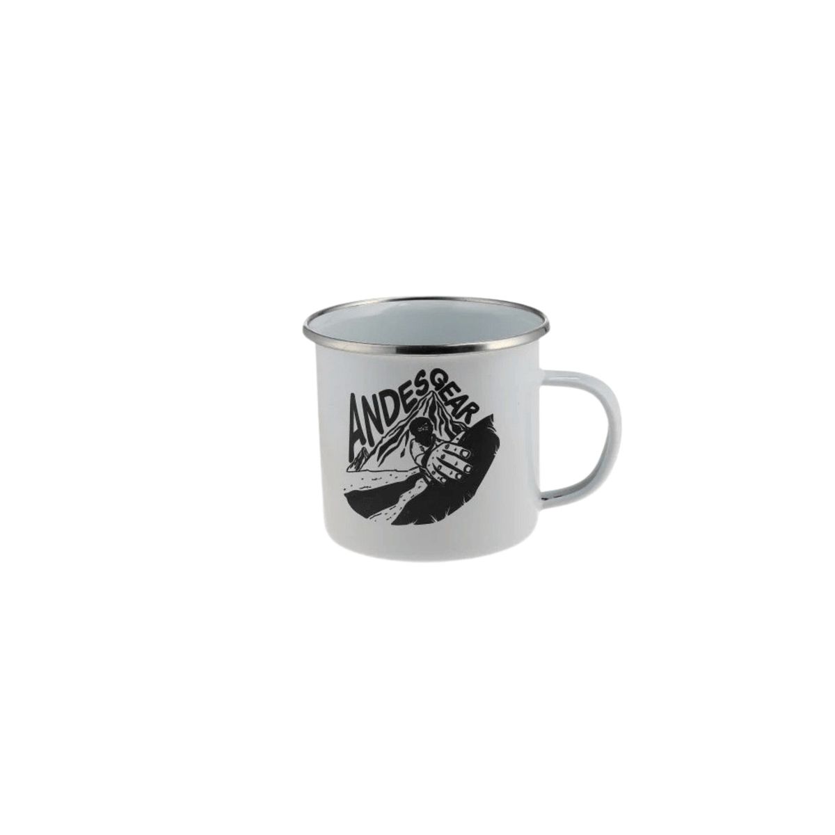 ANDESGEAR - Taza Enamel Volcán Unisex Adulto Blanco