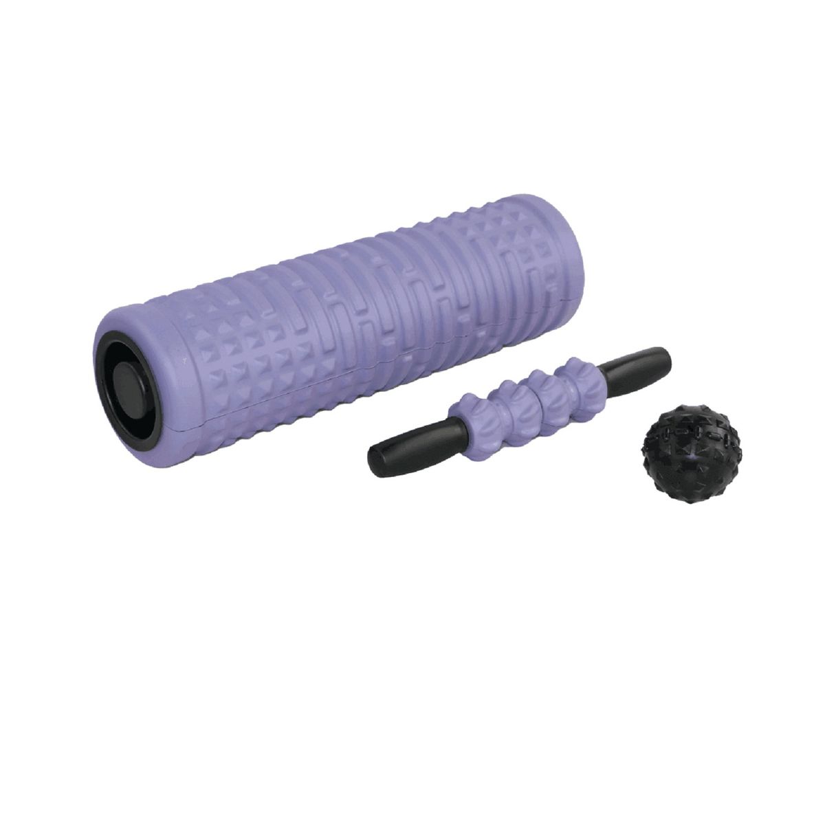 ULTIMATE FITNESS - FOAM ROLLER PRO 3 EN 1 – CILINDRO MASAJEADOR MORADO