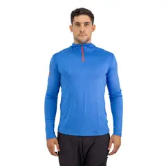 HARDWORK - Polera Dry Fit Hw Spx C/ Gorro Manga Larga Hombre Blue.-
