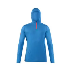HARDWORK - Polera Dry Fit Hw Spx C/ Gorro Manga Larga Hombre Blue