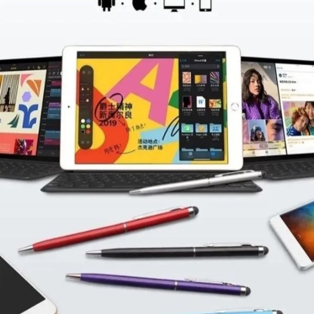 GENERICO - Lapiz Touch 2 En 1 Tactil Para Tablet, iPad, iPhone, Android