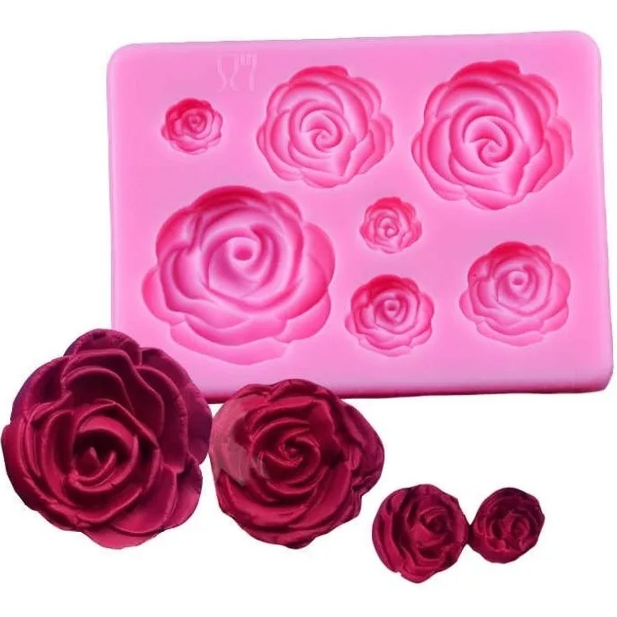 PASTELERIUS - Molde De Silicona Molde Rosas Molde Fondant Rosas 7 Cavid Molde De Rosas Moldes De Silicona Fondant
