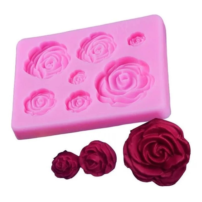 GENERICO - Molde De Silicona Molde Rosas Molde Fondant Rosas 7 Cavid