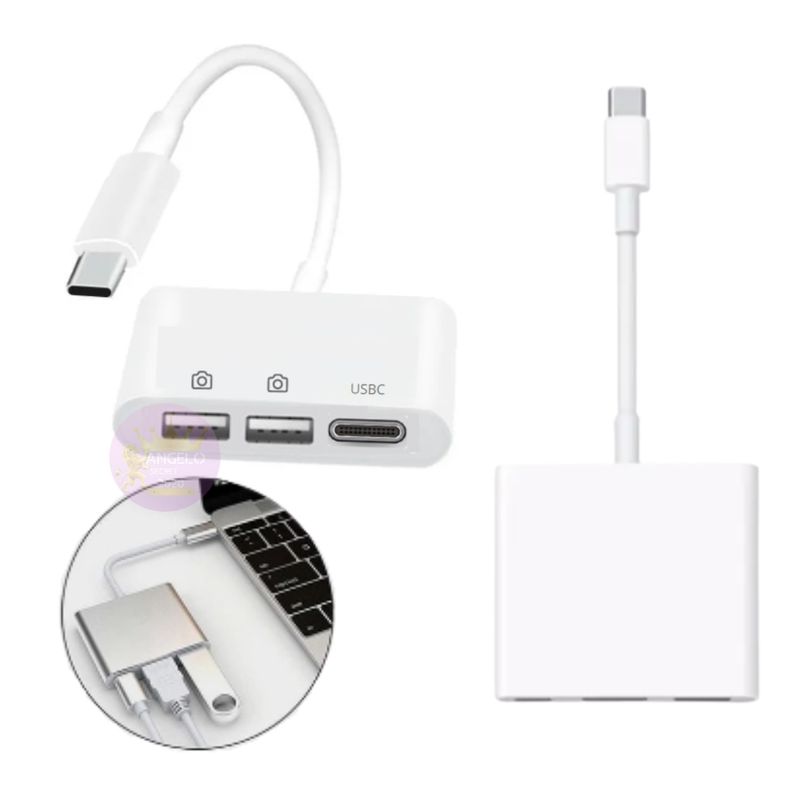 GENERICO - Adaptador Usbc 3 En 1 Con Salida Tipo C