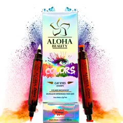 GENERICO - Delineador Cat Eyes Stamps ORANGE (Kit 4 en 1) de Aloha Beauty