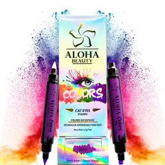 GENERICO - Delineador Cat Eyes Stamps LILAC (Kit 4 en 1) de Aloha Beauty