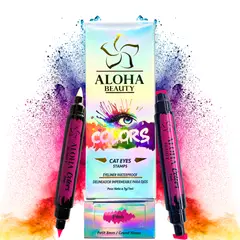 GENERICO - Delineador Cat Eyes Stamps PINK (Kit 4 en 1) de Aloha Beauty