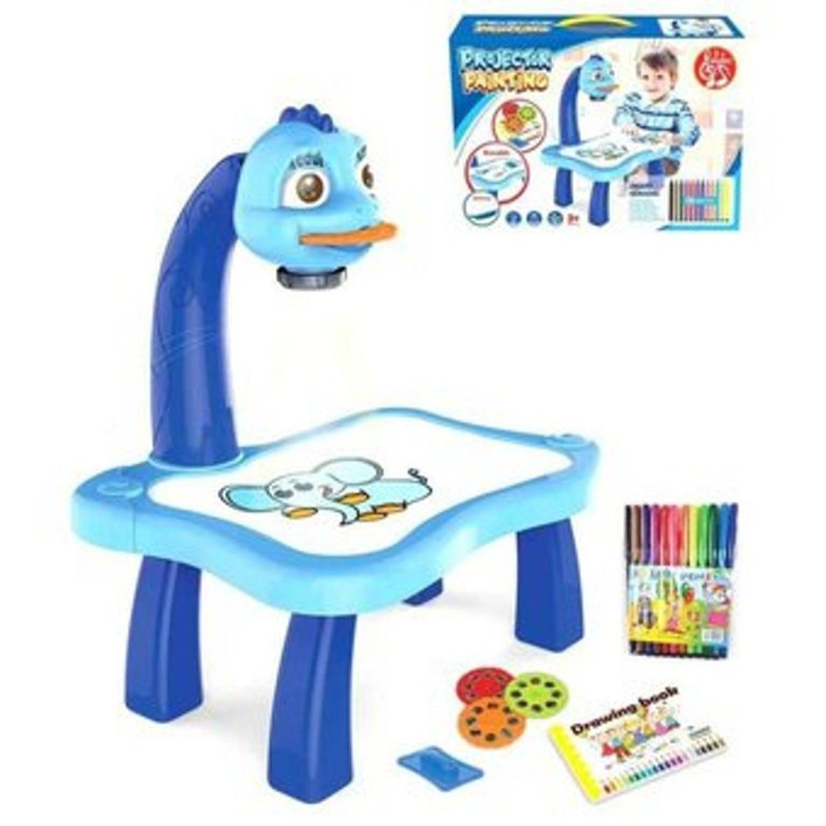 OEM - Mesa De Dibujo Proyección Didáctica Para Niños - AZUL