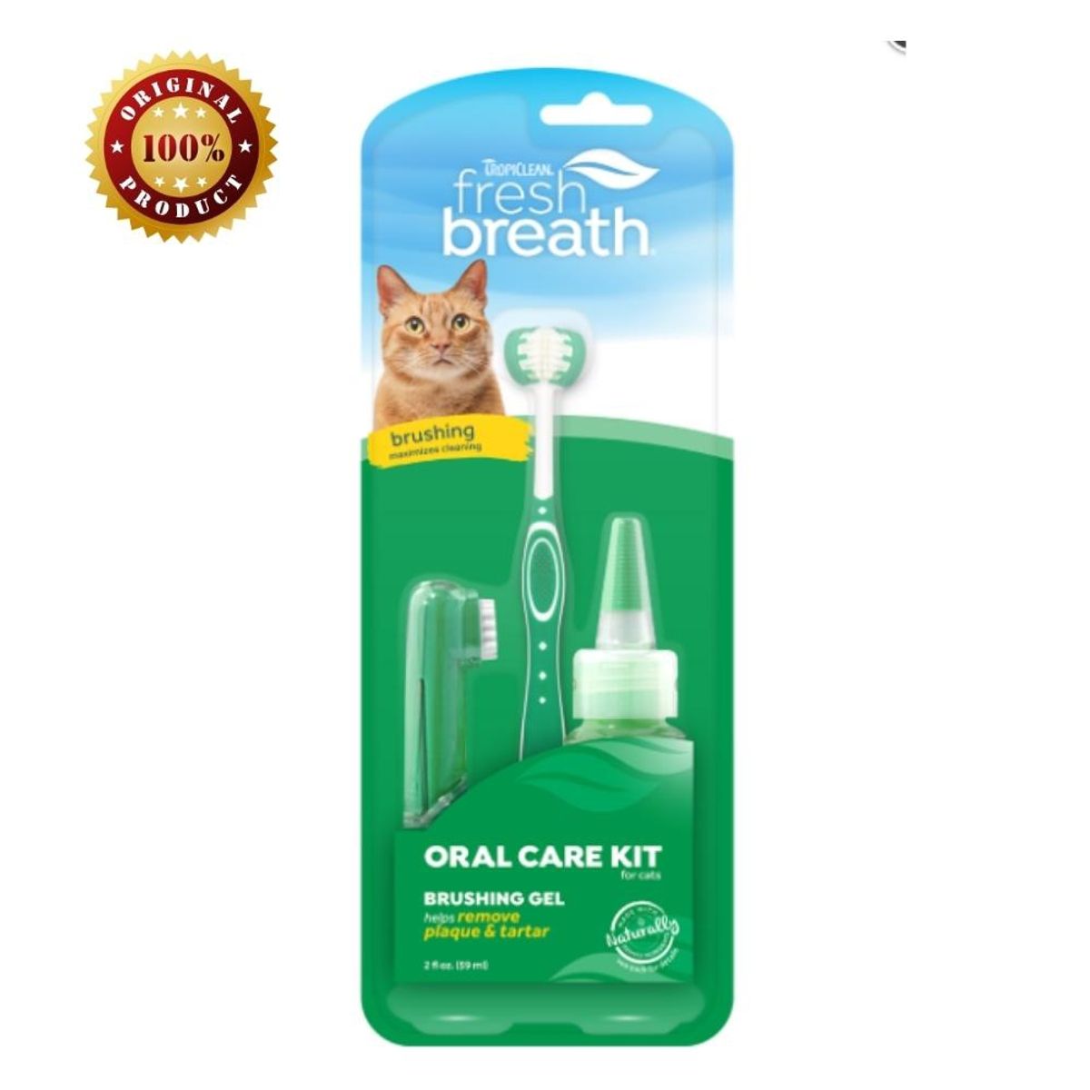 TROPICLEAN - Cuidado Dental Aliento Fresco Kit Antisarro Gato Tropiclean