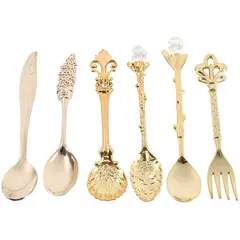 KUANGYE - Cucharas Postre Café Té vintage Retro