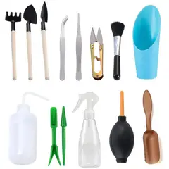 KUANGYE - Set Herramientas De Jardineria Suculentas 14 Accesorios