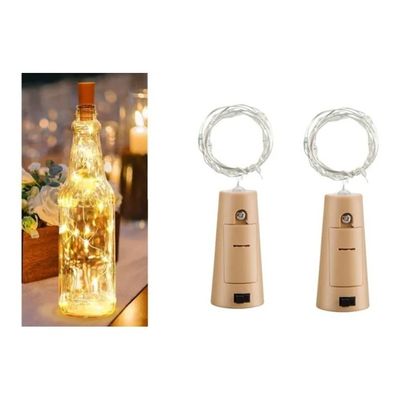 Imagen 2 del producto Pack X2 Luces Corcho Hada Alambre Micro Led Boda Deco Blanco Calido