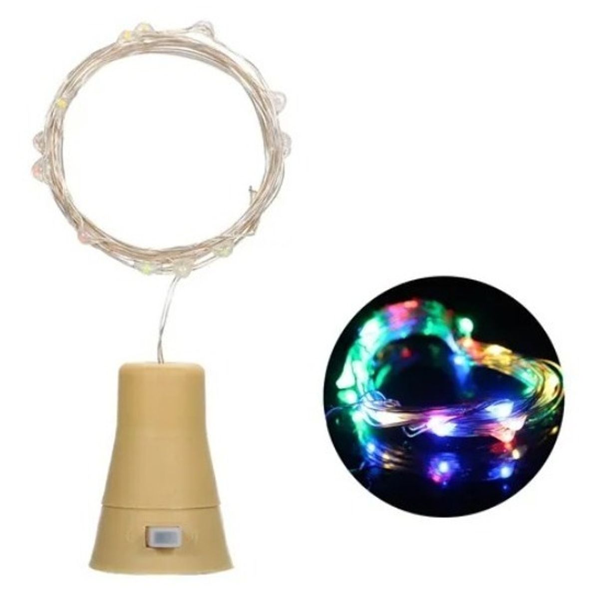 Pack X2 Luces Corcho Hada Alambre Micro Led Boda Multicolor, marca GENERICO - Foto Principal