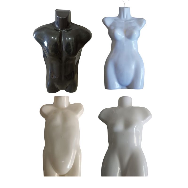 GENERICO - Pack 4 Torso Colgador Mujer, Hombre, Niño, Niña Para Poleras