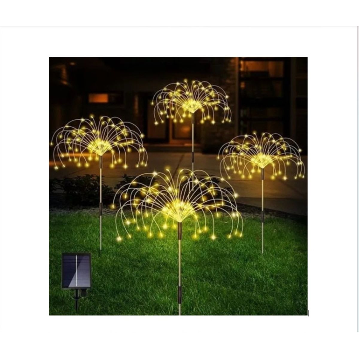 GENERICO - Pack X2 Luces Micro Led Fuego Artificial Solares Navidad Calido