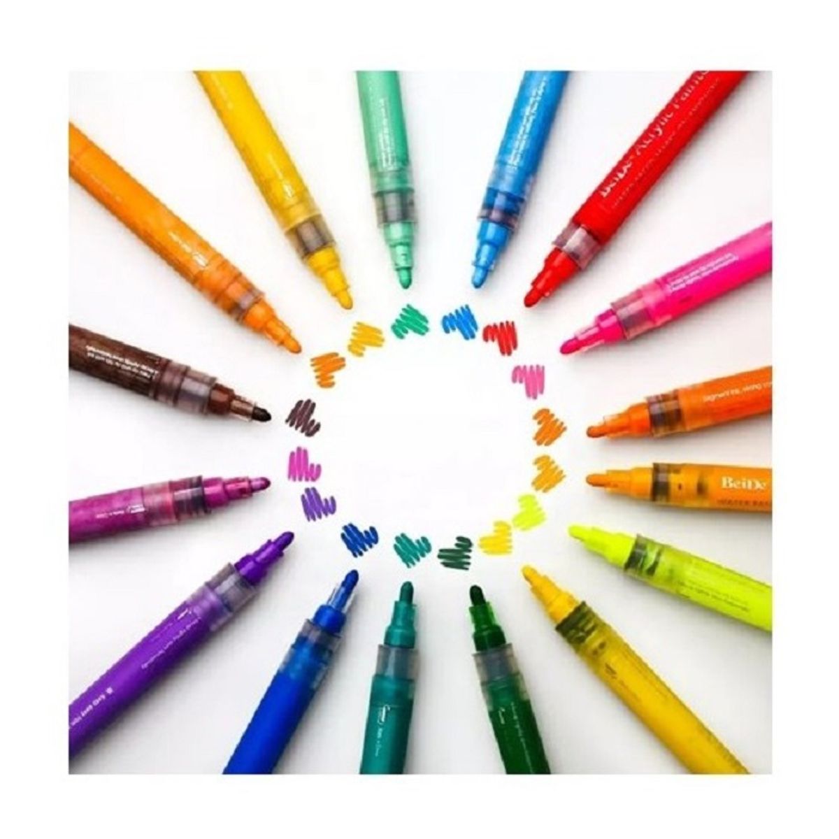 PANGUI TOYS - Lápices Acrílicos Marcador 12 Colores Punta Redonda