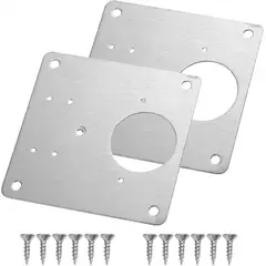 GENERICO - Par de Placas de Reparacion Muebles Puertas Plateadas