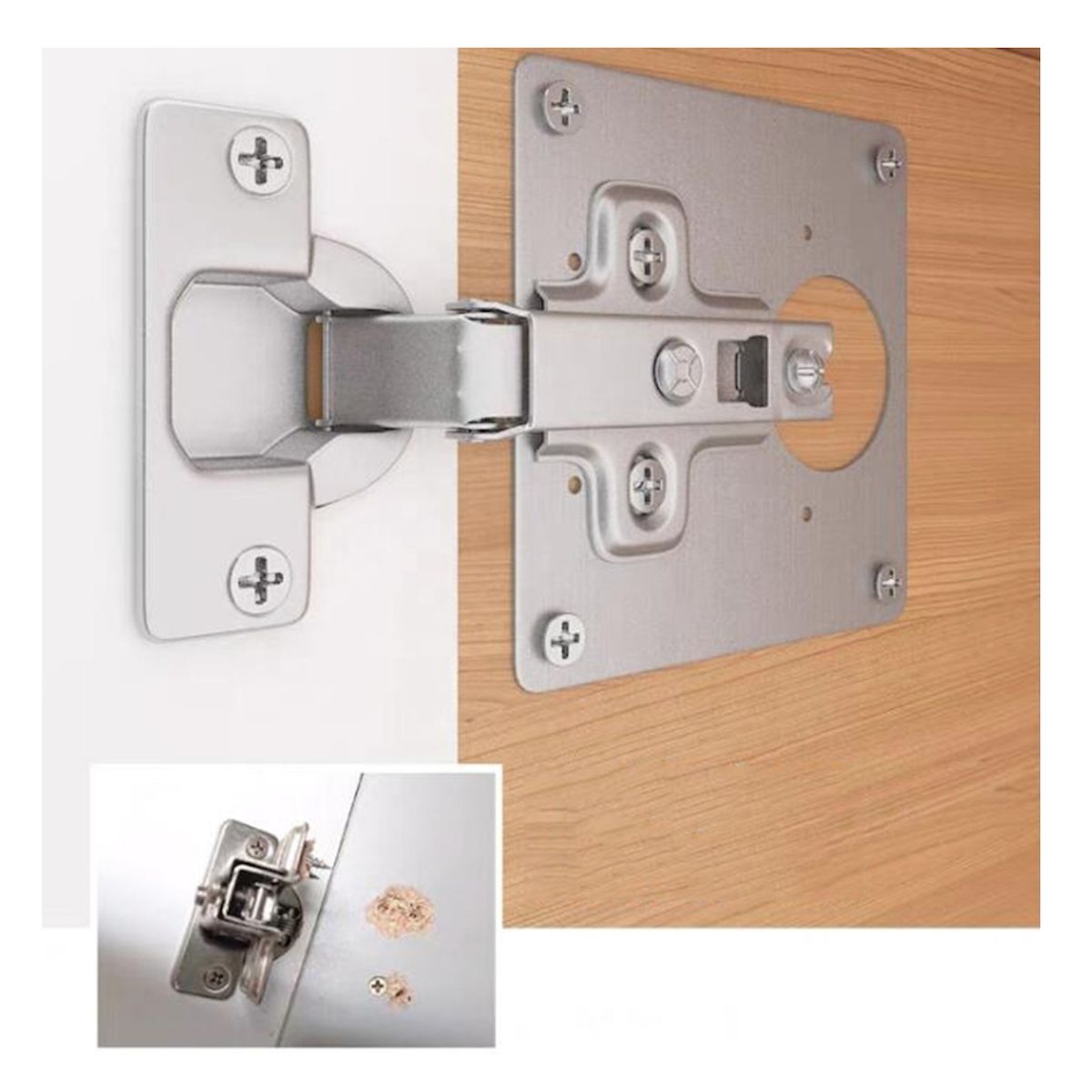 GENERICO - Par de Placas de Reparacion Muebles Puertas Plateadas