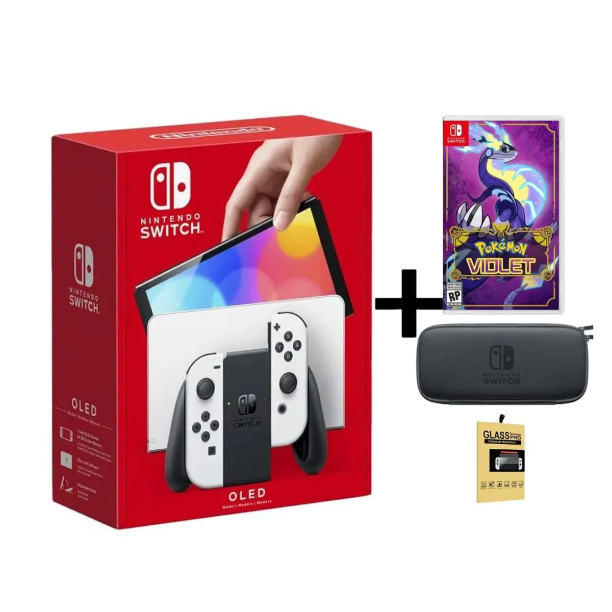 NINTENDO - Consola Nintendo Switch OLED mas Pokemon Violeta y Bolso