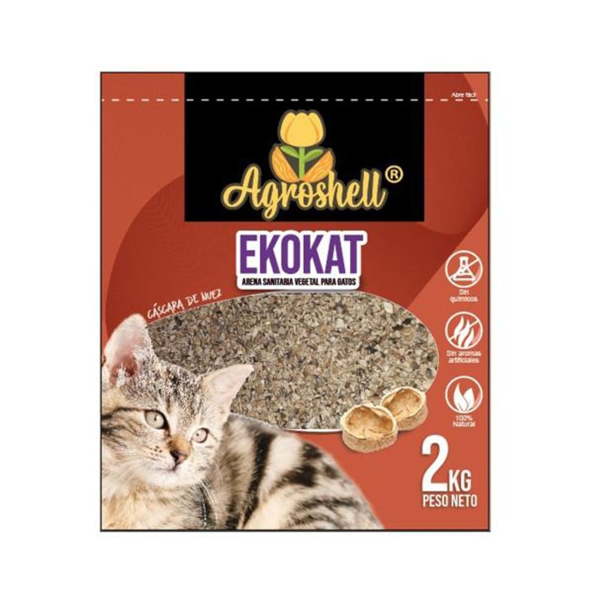 GENERICO - Arena Sanitaria De Gatos 100% Vegetal Ecologica 2 Kg Eko Kat