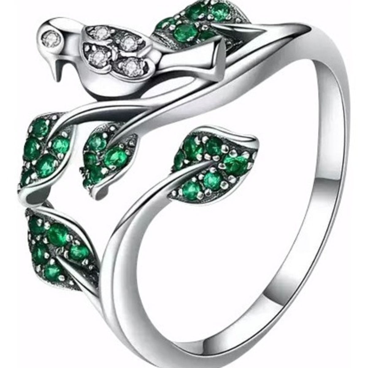 GENERICO - Anillo plata 925 pájaro colibrí ajustable mujer