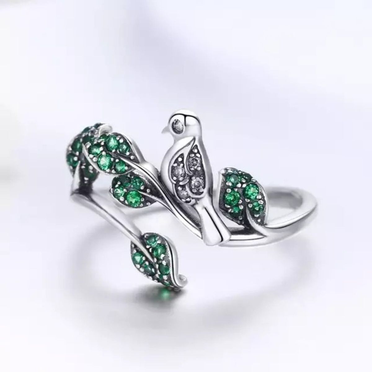 GENERICO - Anillo plata 925 pájaro colibrí ajustable mujer