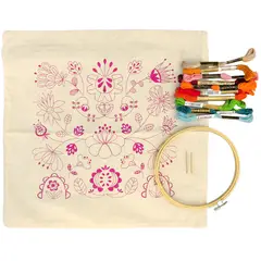 EMPORIO CURANIPE - Kit Bordado Funda Cojín Folk 14H