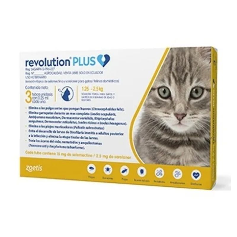 GENERICO - Antiparasitario Revolution Plus 0,25ml Gatos 1,25 A 2,5kg