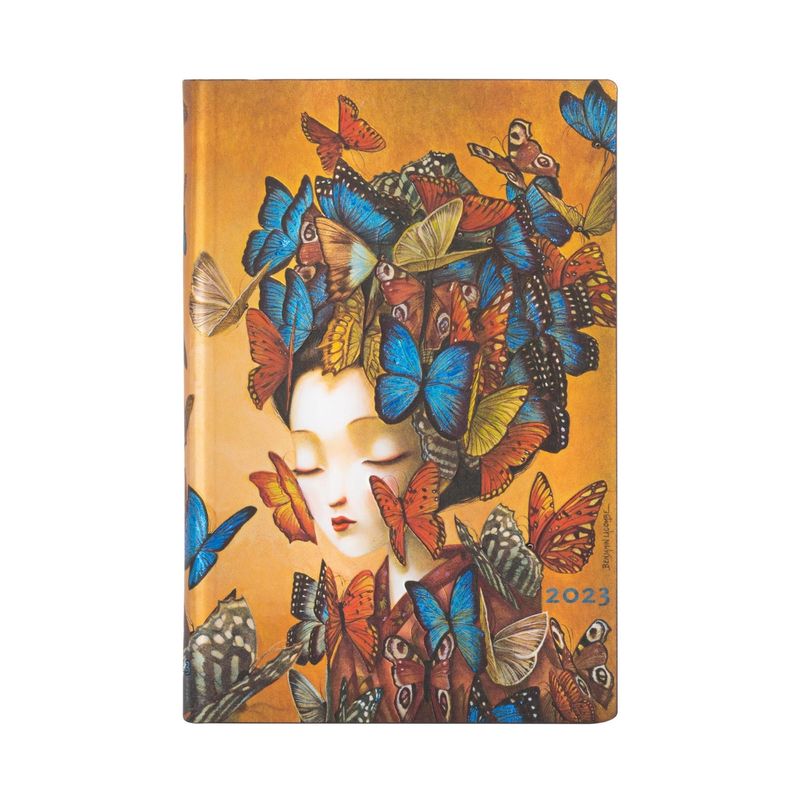 PAPER BLANKS - Agenda 2023 Madama Butterfly, Tapa Flexible, Vista Semanal, Mini