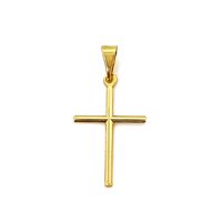 Colgante Cruz Tubo Enchapado Oro 18K