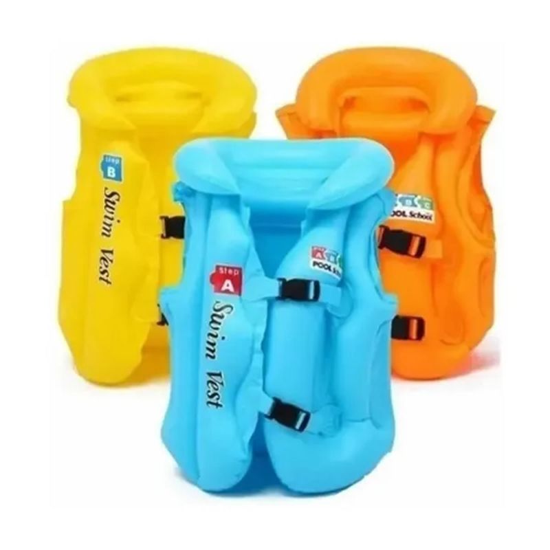 FELIZ - Flotador Niños Chaleco Inflable CELESTE Para Piscinas S