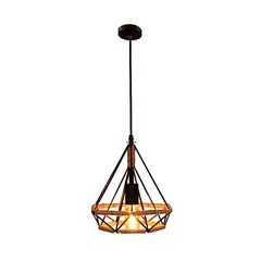 GENERICO - Lampara Colgante Vintage Tipo Diamante con Cuerda