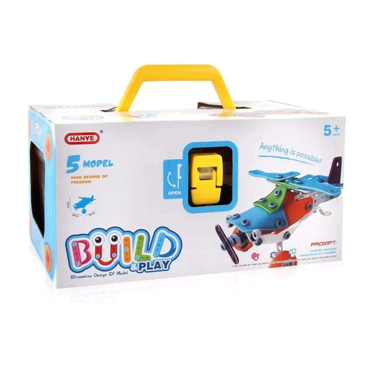 HANYE - Set de Vehículos Armables 5 en 1 - Flexible -132 Piezas