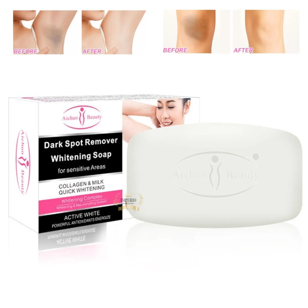 AICHUN BEAUTY - Jabón Blanqueador Quita Manchas De Axila Zonas Íntimas