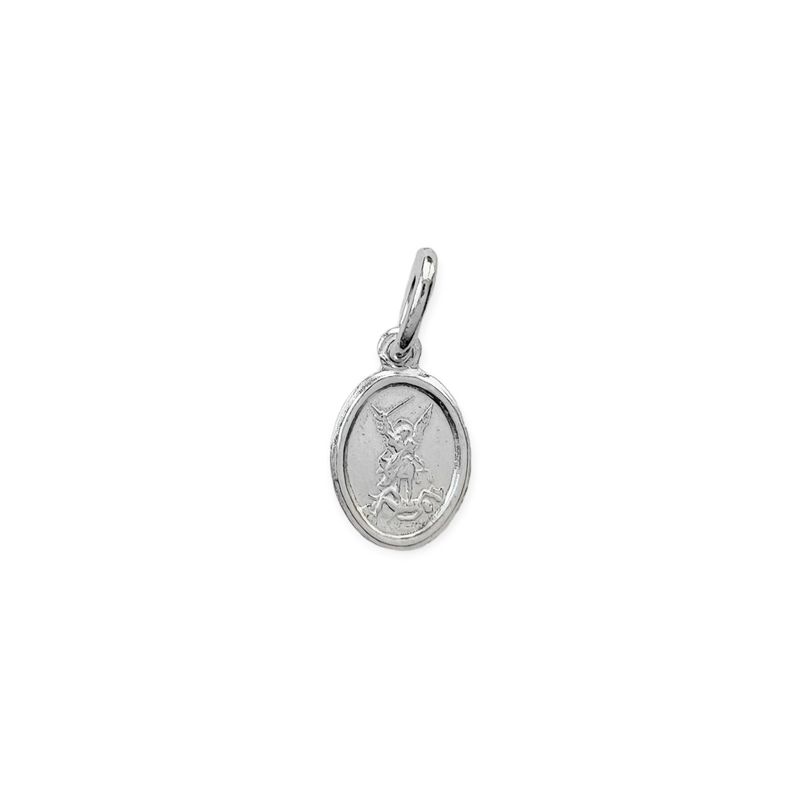 ANDREA COGGIOLA JOYAS - Colgante Medalla San Miguel Arcángel Mini 7mm Plata Fina 925