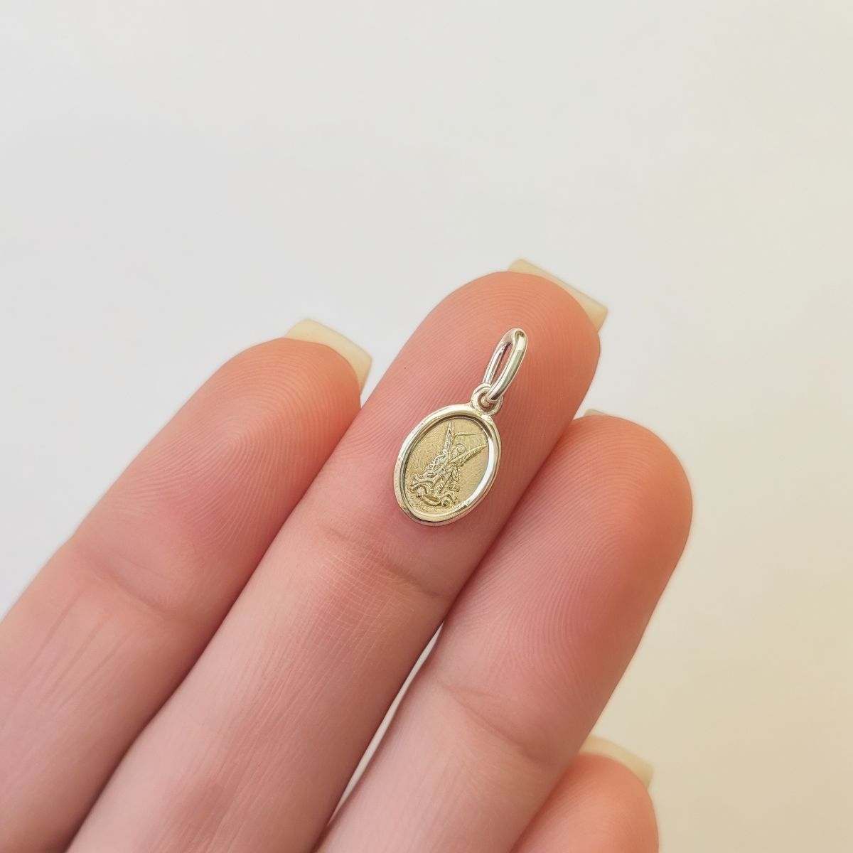 COGGIOLA - Colgante Medalla San Miguel Arcángel Mini 7mm Plata Fina 925