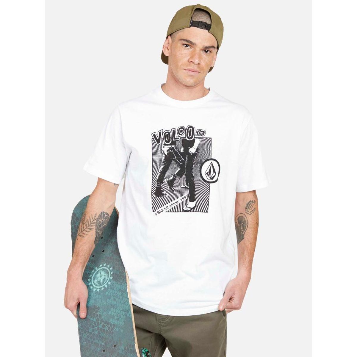 VOLCOM - Polera HITTIN  SS TEE Hombre Blanco Volcom - Blanco