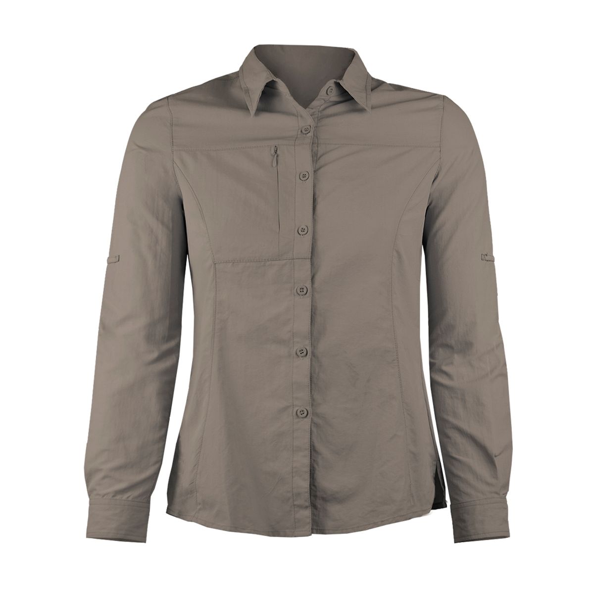 ANDESLAND OUTDOOR APPAREL - Blusa Trekking Ripstop Manga Larga UPF50 Fénec Khaki Mujer