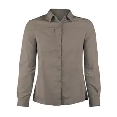 ANDESLAND OUTDOOR APPAREL - Blusa Trekking Ripstop Manga Larga UPF50 Fénec Khaki Mujer.-