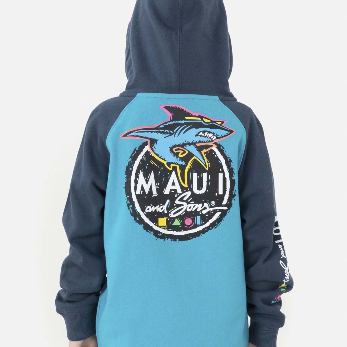 MAUI AND SONS - Poleron Fullzipper SHARK COOKIE Niño Celeste Maui and Sons