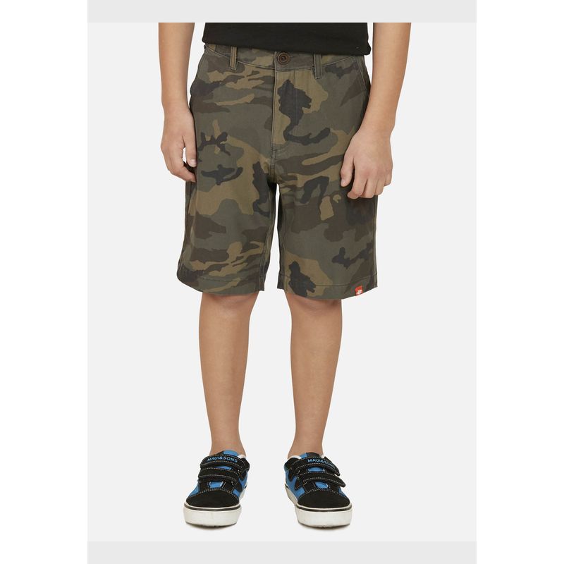 MAUI AND SONS - Bermuda FIT CAMO Niño Verde Maui And Sons