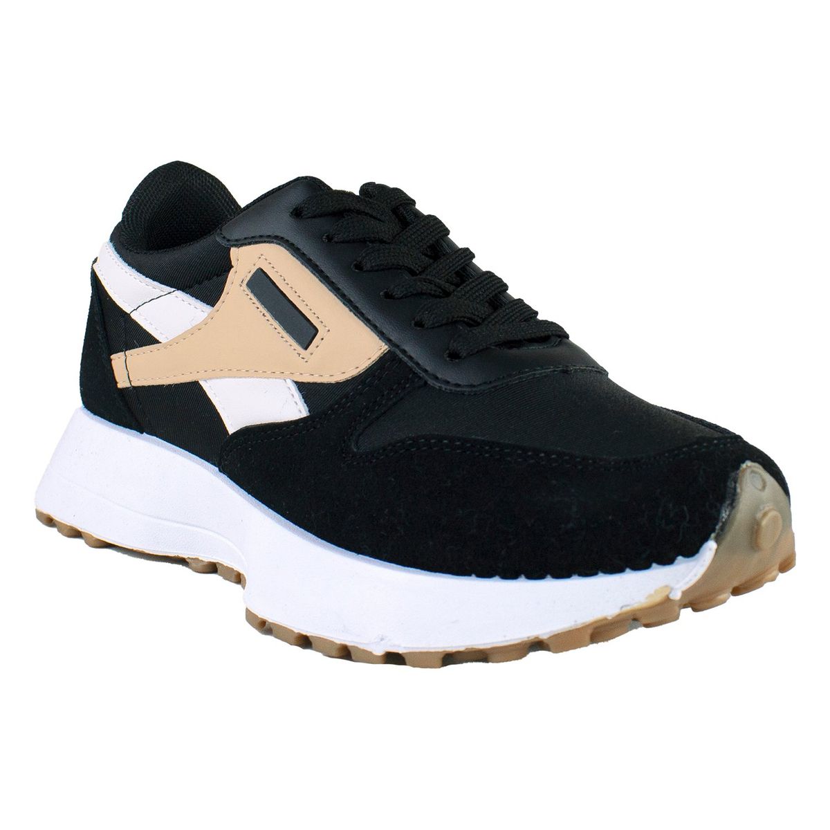 MAILEA - Zapatilla tricolor textil para mujer negro