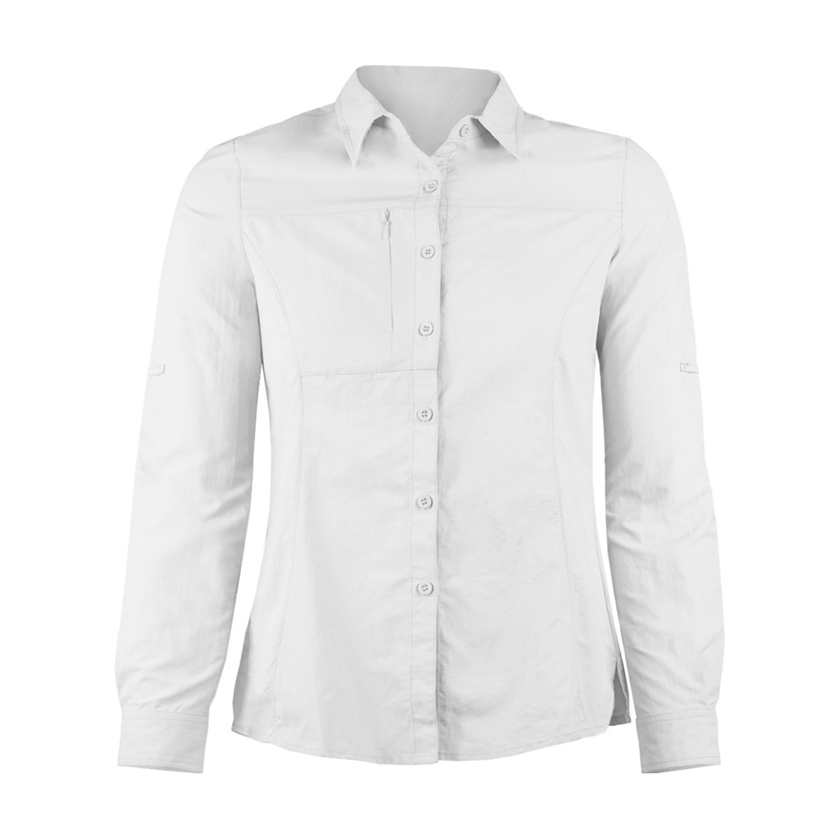 ANDESLAND OUTDOOR APPAREL - Blusa Trekking Ripstop Manga Larga UPF50 Fénec Blanca Mujer